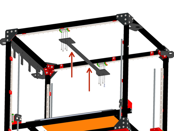 Mount the gantry panel onto the carriages.