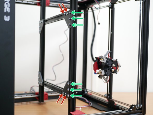 Use the brackets to join together two shorter extrusions with the two longer ones.