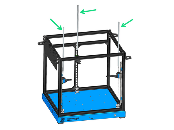 Thread the three lead screws through the anti-backlash nuts and down into the oldham couplings.