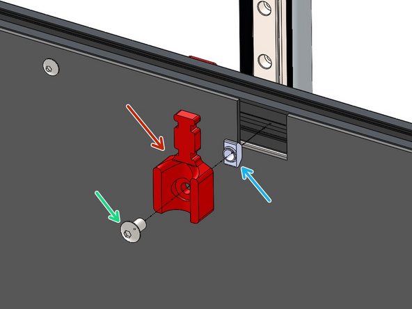 Fix the cable brackets onto the rear of the frame.