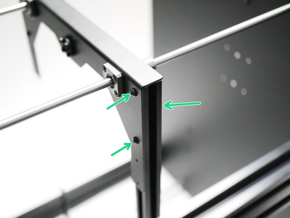 Take the 2020 extrusions and secure them to the platform panels like shown.