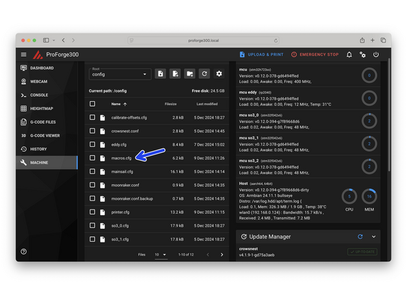 In the macros.cfg file enter in your Dock and Select angles.