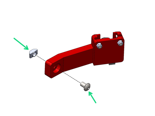Use an M5 x 8mm bolt and M5 T-nut to mount the camera to the right side of the frame.