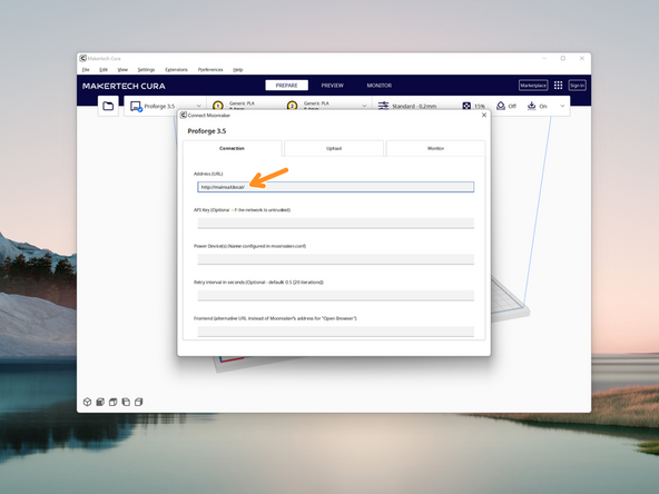 Click on Connect Moonraker