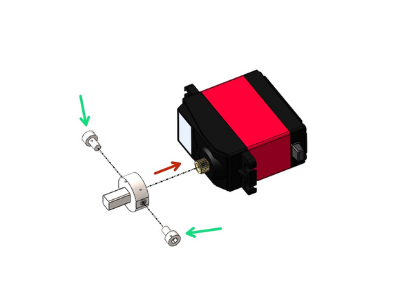 Loosely fix on two M3 x 5mm bolts to the Tool Changer Drive Shaft