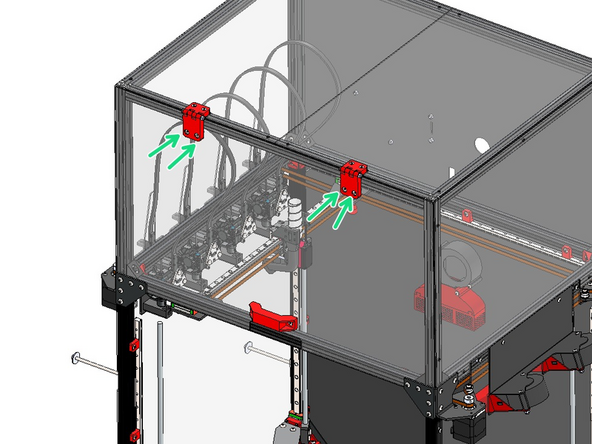 Fix the Roof Front Door panel onto the frame with the hinges.
