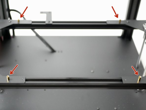 Secure four M4 brass standoffs to the platform brackets as shown.