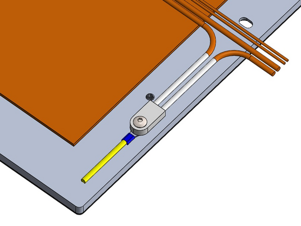 Orientate the cables as shown.