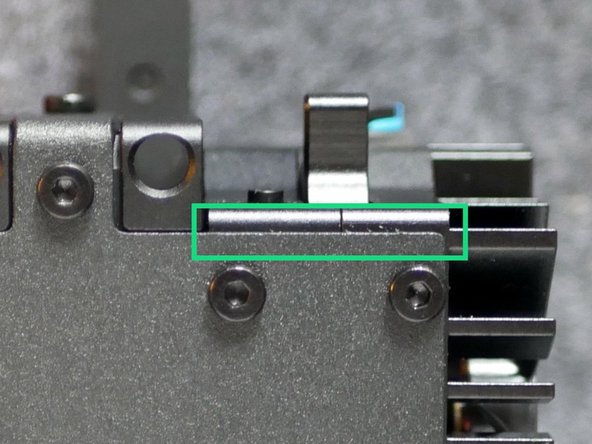 Check that the docking bracket is secure and parallel to the extruder body.