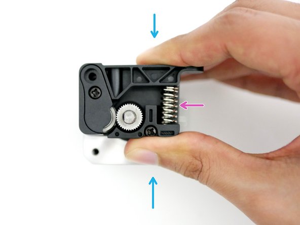 Place in position the Extruder Spring on the Back Plate.