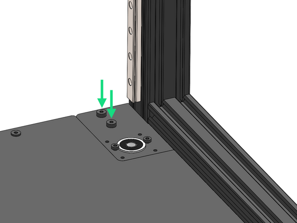 Secure the four z-bracket assemblies to the frame with M5x8mm bolts and M5 T-nuts.