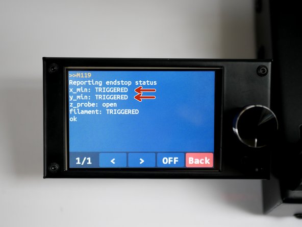 Both the X and Y endstops should be triggered.