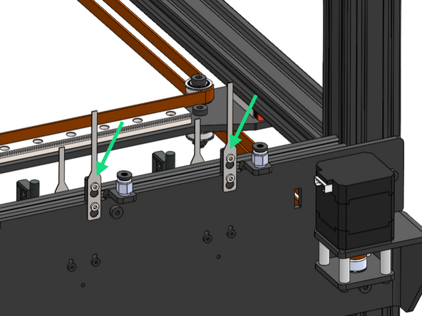 Secure the cable guides to the Frame and Print Heads.