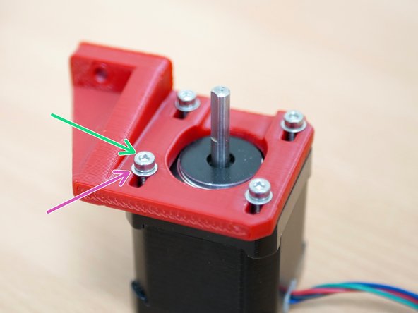 Orientate the motors as shown with the cables pointing away from the mounting points.