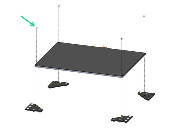 Fix the four brackets onto the platform.