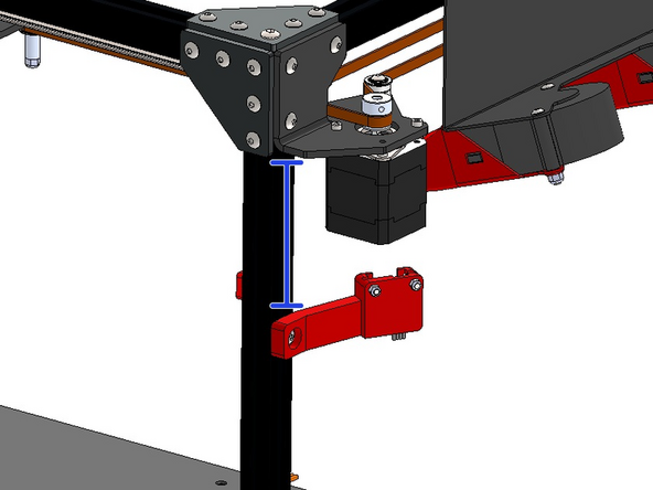 Mount it approximately 10CM from the bottom of the motor bracket.