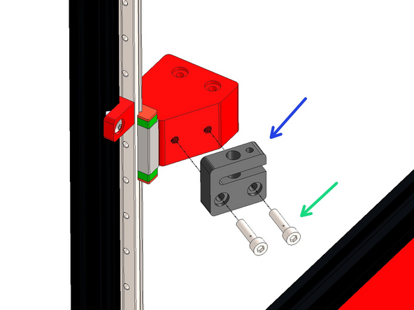 Fix the lead screw nut onto the bracket.
