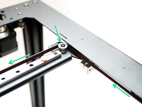 Finally, wrap it around the final idler on the gantry.