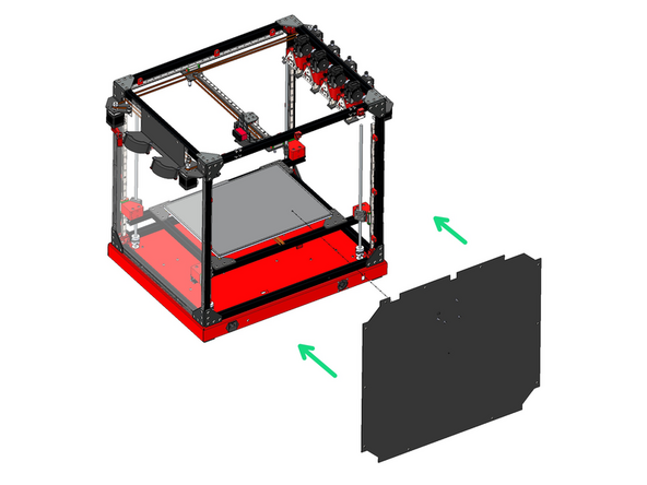 Install the rear panel as shown to the back of the printer.