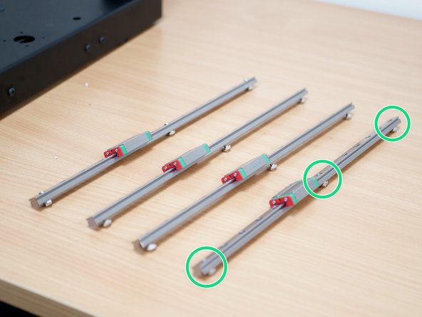 Prepare the linear rails as shown: