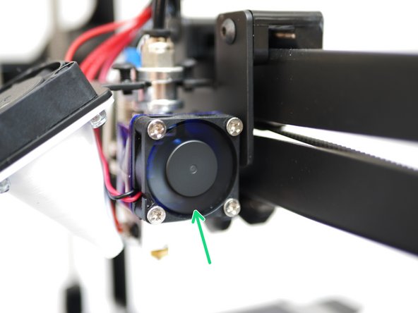 When powered up, check that the electronics fan and the hotend fan are both spinning.