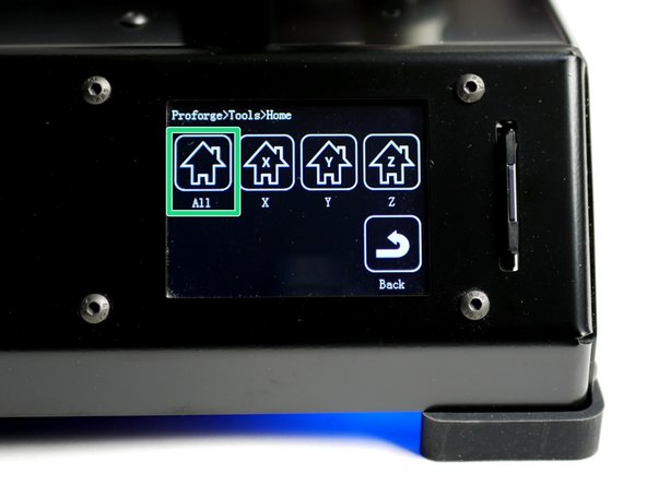 Using the touch screen go to tools -> Home -> Home All