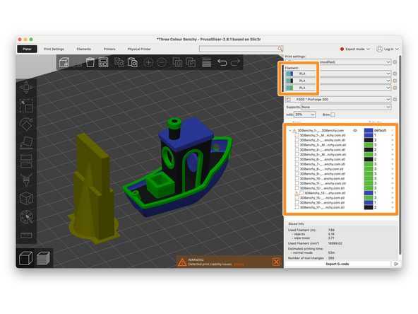 The multi-part bench we're printing can be found here.