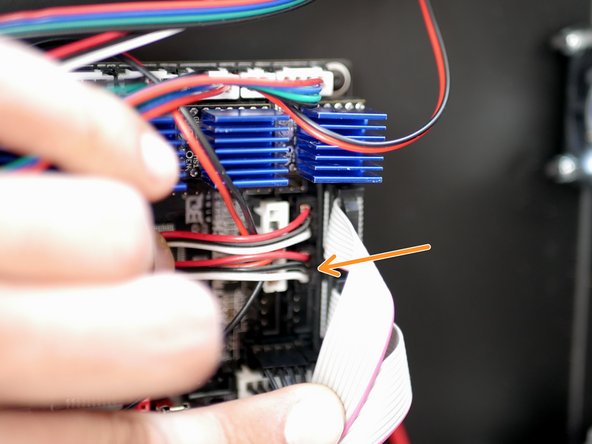 Connect the left side extruder filament sensor to the control board.