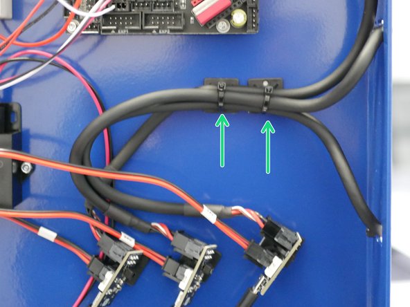 Use the cable tie mounts and cable ties to hold everything together.