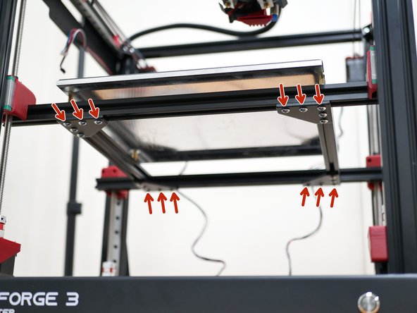 The distance between the edge of the platform and the 3d printed carriage should be approx. 47mm.