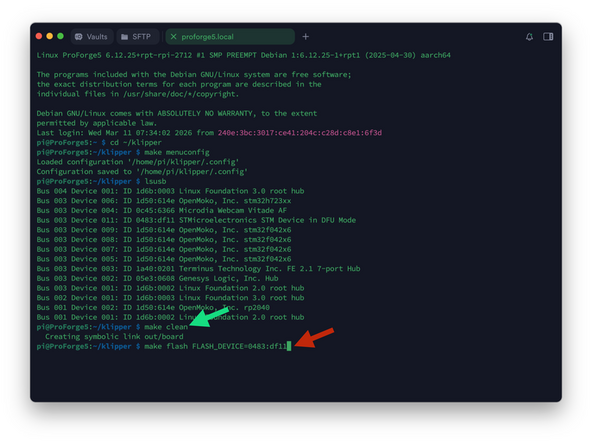 Run make clean to clean up the make environment