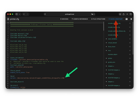 In mainsail open the printer.cfg.