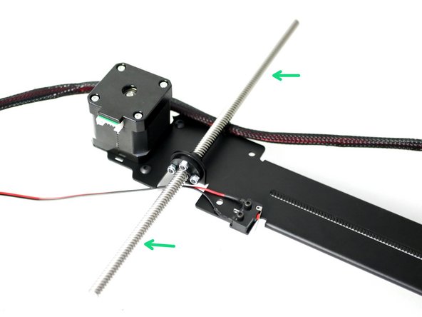 Thread the lead screw onto the nut, going about half way.