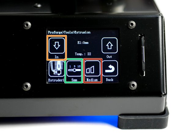 This is the length of filament that will be fed, each time you tap the down arrow.
