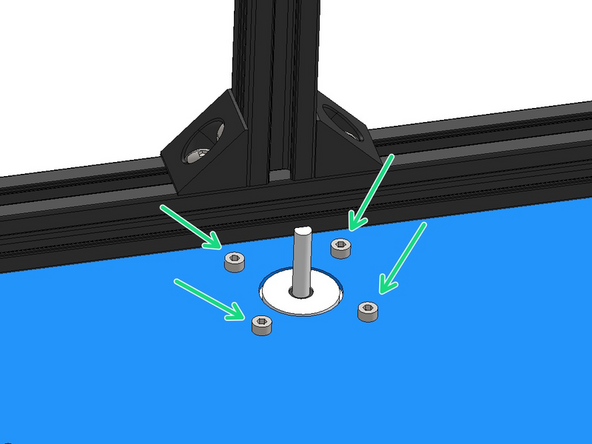 Ensure that the cable connectors on the motors are all facing inwards under the base as shown.