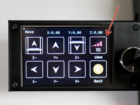 Set the motion increments to 10mm.