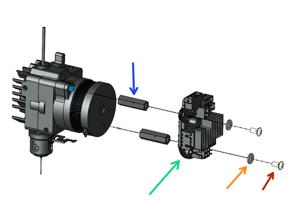 Mount the Tool Board to the back of the extruder.