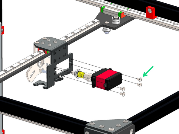 Fix the servo in place with four M4 x 6mm Bolts