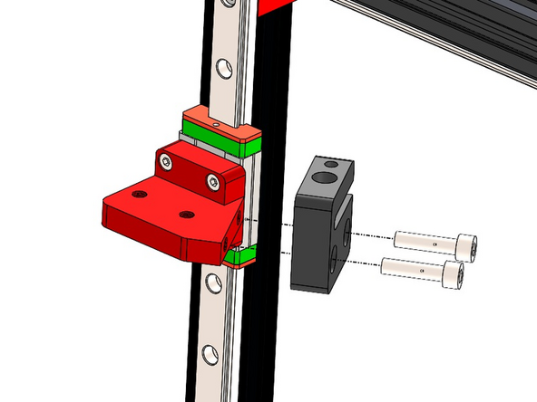 Fix the lead screw nut onto the bracket.