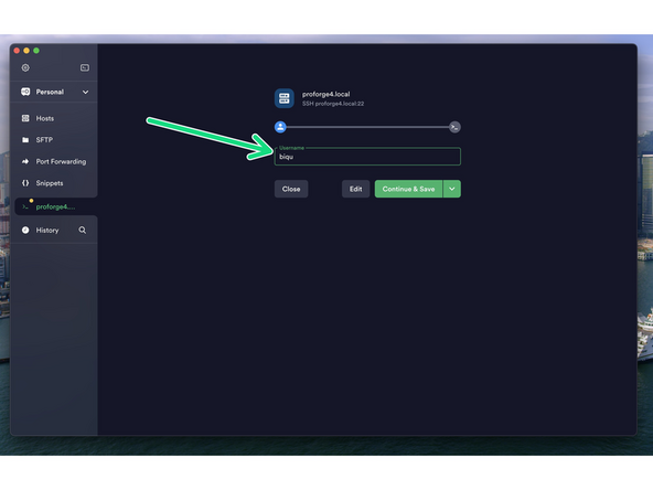 Enter biqu for both the username and password.