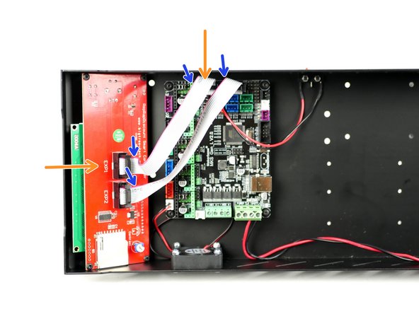 Connect the cables from the LCD screen to the control board like shown.