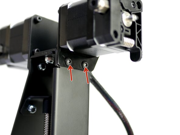 Mount the Extruder assembly onto the right side of the of the Z-pillar.