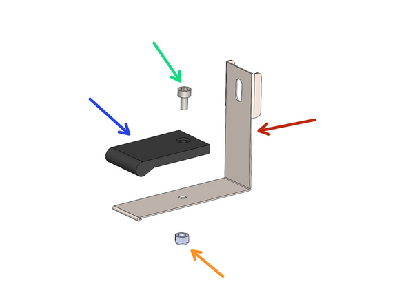 Fix the silicone pad onto the spring steel sled bracket.