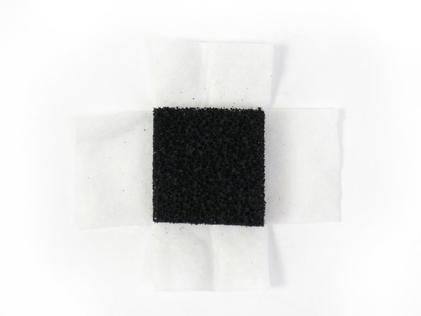 Place a carbon filter onto the centre of the HEPA cloth.