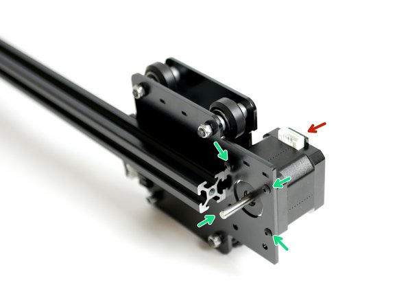 Fix a NEMA 17 Motor onto the bracket as shown in the image.