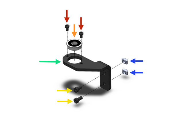 Prepare the lead screw brackets as shown.