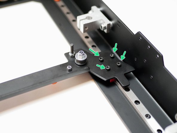 The gantry fixes onto the carriages of the y-axis rails.