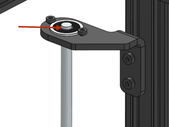 Slide the bearing over the lead screw, leaving around 5mm protruding.