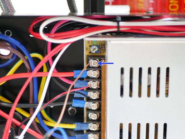 Connect the brown wire from the probe directly to a positive terminal on the power supply.
