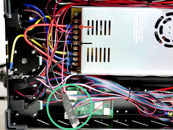 Connect the red cable to a positive terminal and the black cable to a negative terminal.